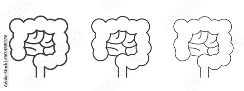 Gut icon in line art doodle style. Editable stroke outline sign, eps 10