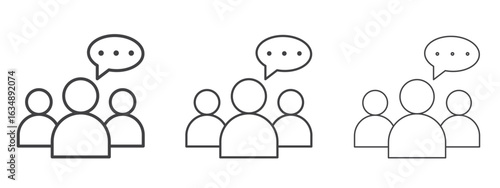 Expert opinion icon in line art doodle style. Editable stroke outline sign, eps 10