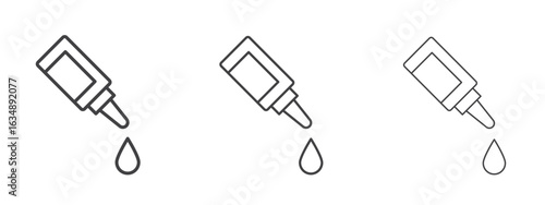 eye drop icon in line art doodle style. Editable stroke outline sign, eps 10