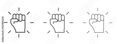 Empowerment icon in line art doodle style. Editable stroke outline sign, eps 10