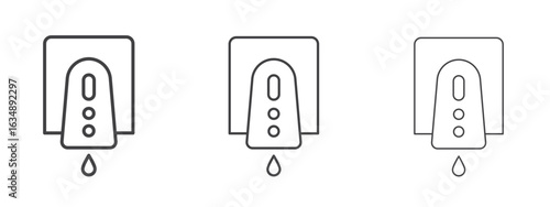 Electrical soap box icon in line art doodle style. Editable stroke outline sign, eps 10