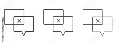 Disagreement icon in line art doodle style. Editable stroke outline sign, eps 10
