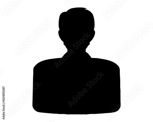 Silhouette of a business professional upper body wearing a buttoned shirt