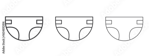 diaper icon in line art doodle style. Editable stroke outline sign, eps 10