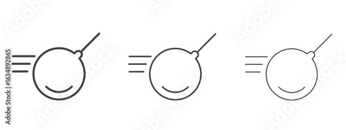 Demolition ball icon in line art doodle style. Editable stroke outline sign, eps 10