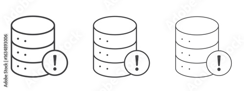 Data loss icon in line art doodle style. Editable stroke outline sign, eps 10
