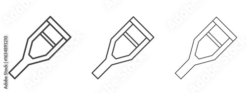 Crutch icon in line art doodle style. Editable stroke outline sign, eps 10