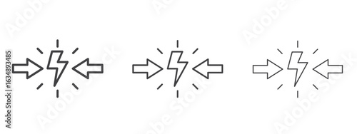 Conflict icon in line art doodle style. Editable stroke outline sign, eps 10