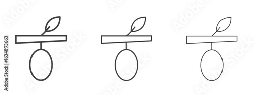 Cocoon icon in line art doodle style. Editable stroke outline sign, eps 10
