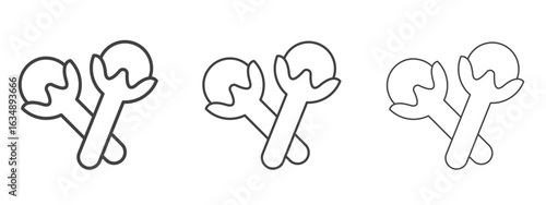 Cloves icon in line art doodle style. Editable stroke outline sign, eps 10