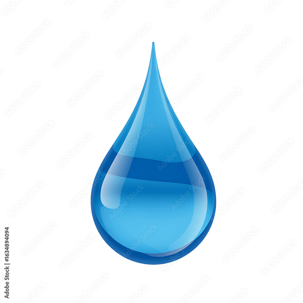 Shiny blue water drop isolated on transparent background Shiny blue water drop isolated on transparent background