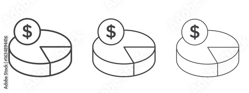 Budget planning icon in line art doodle style. Editable stroke outline sign, eps 10