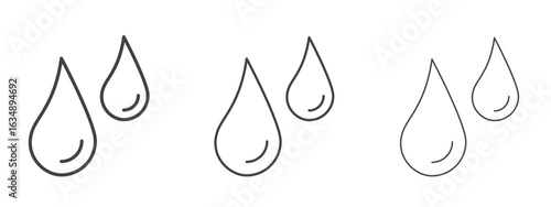 Blood drops icon in line art doodle style. Editable stroke outline sign, eps 10