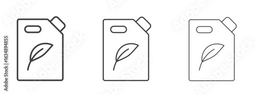 Biofuel canister icon in line art doodle style. Editable stroke outline sign, eps 10