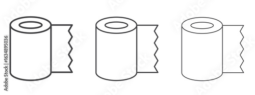 Bandage roll icon in line art doodle style. Editable stroke outline sign, eps 10