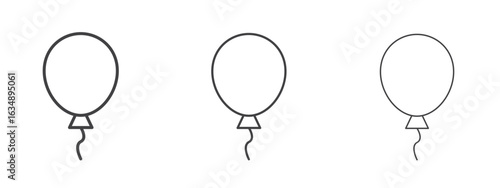 Balloon icon in line art doodle style. Editable stroke outline sign, eps 10