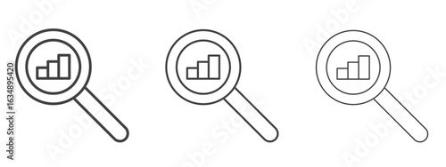 Analysis icon in line art doodle style. Editable stroke outline sign, eps 10