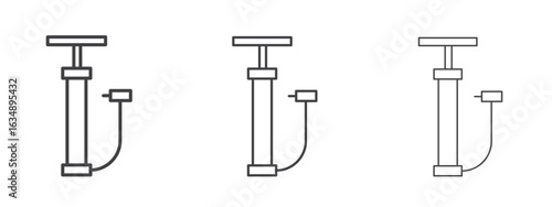 Air pump icon in line art doodle style. Editable stroke outline sign, eps 10