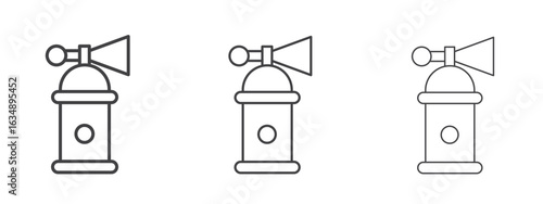 Air horn icon in line art doodle style. Editable stroke outline sign, eps 10