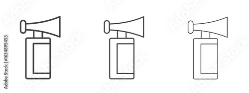 Air horn icon in line art doodle style. Editable stroke outline sign, eps 10