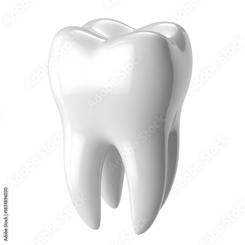 Healthy white tooth isolated on transparent background