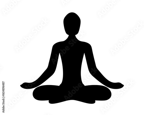 Silhouette of a person meditating in the lotus position for relaxation