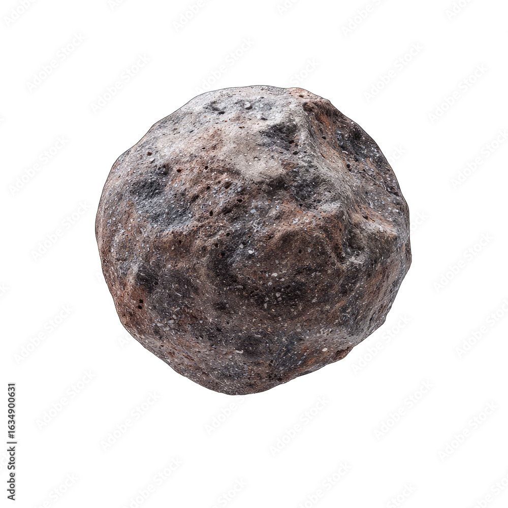 Fototapeta premium Volcanic rock sphere, studio shot, dark background, geology sample