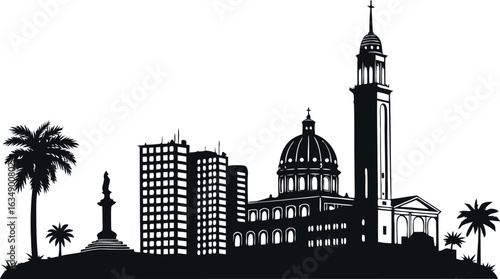 Silhouette of havana city isolated on white background, cuba.eps