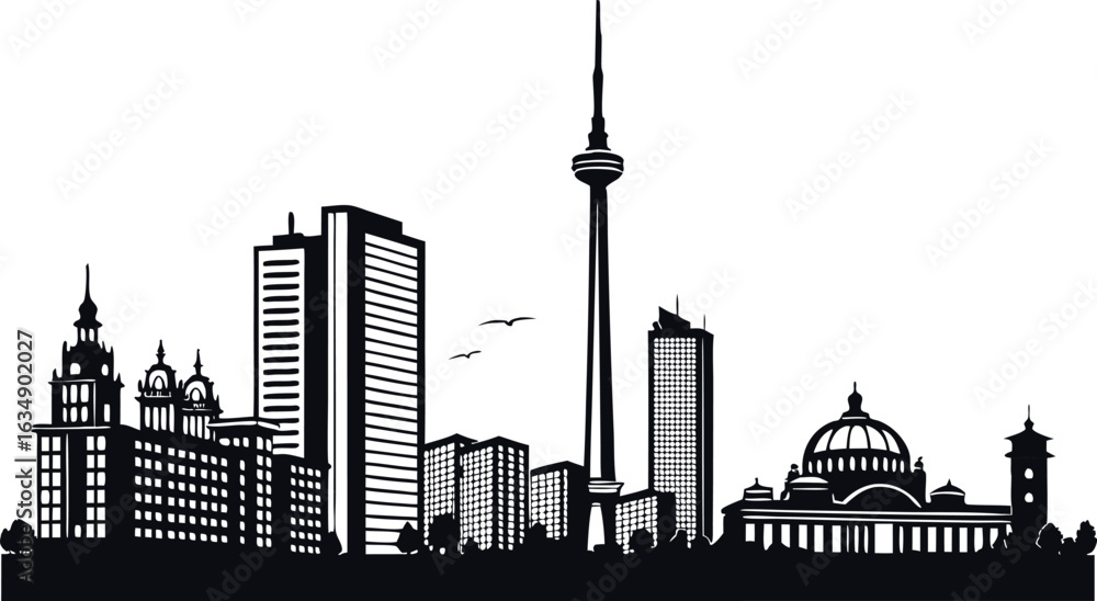 Obraz premium Berlin city skyline silhouette isolated on white background.eps