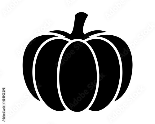 Minimalist black and white pumpkin icon for fall season decoration needs