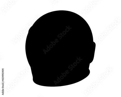 Silhouette of a person's head, possibly bald or wearing a skullcap