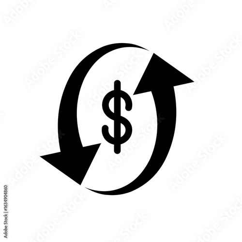 money circulation icon. economic circulation icon. currency fluctuation symbol. dollar sign icon