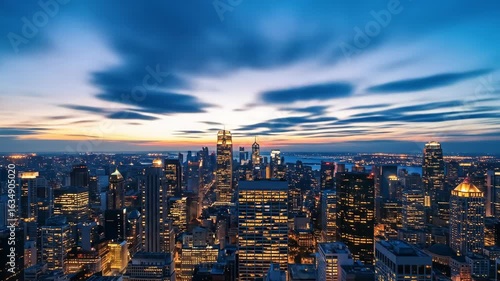 Wallpaper Mural Cityscape Skyline at Dawn: Dynamic Metropolis Sunrise Torontodigital.ca