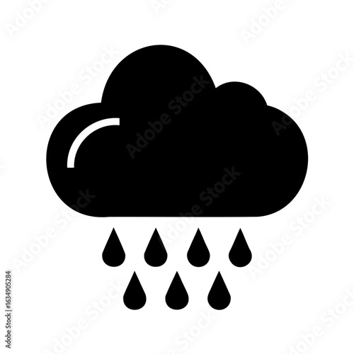 Heavy rain from a dark cloud a forecast for severe weather conditions