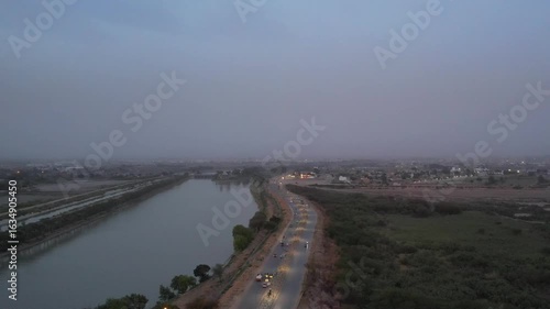 Wallpaper Mural Bridge over river for dam in Hyderabad, Sindh, Pakistan. Torontodigital.ca