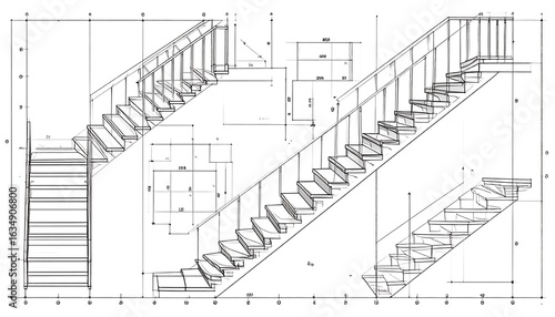 Architectural staircase blueprints