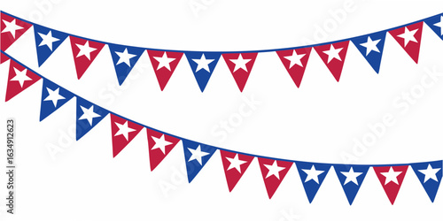 Red white and blue star bunting flags for celebration