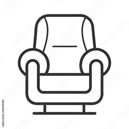Simple line drawing of a comfortable armchair