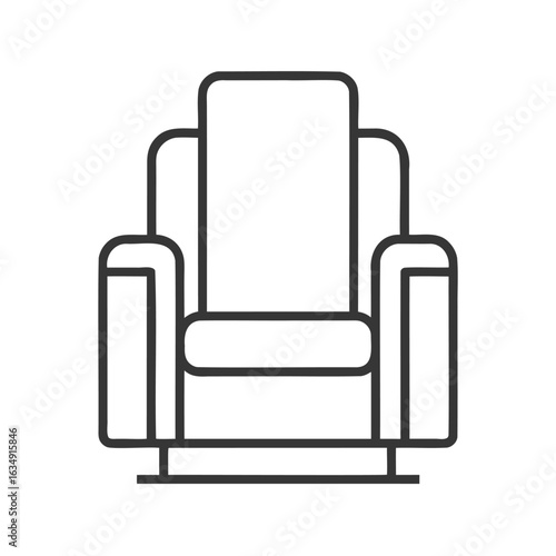 Simple line drawing of a comfortable armchair