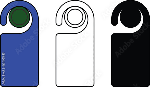 Do not disturb sign hotel door hanger room service illustration