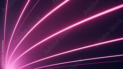 Abstract design with radiating pink lines.
