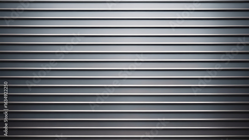 Gray metal shutters with horizontal lines.
