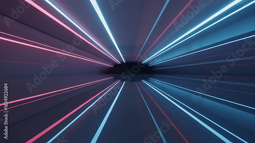 Wallpaper Mural Neon lines radiate from a dark center, creating a futuristic tunnel.
 Torontodigital.ca