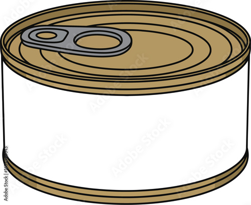 Isolated canned food illustration metal can product design