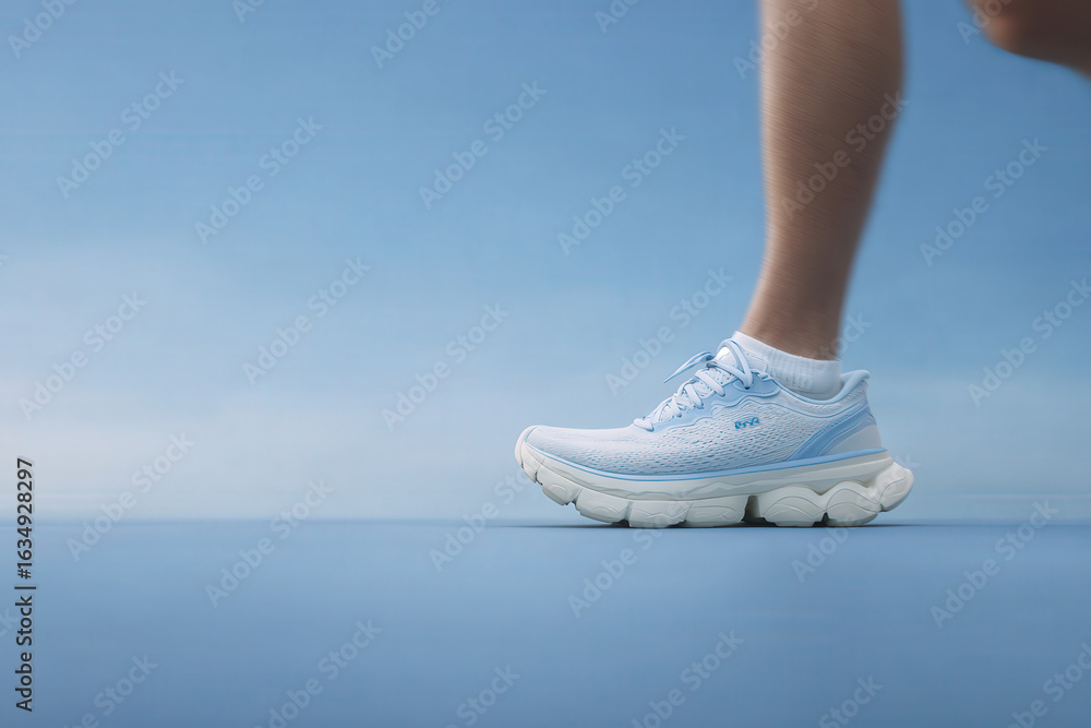 Naklejka premium aipowered running shoe adapts to runner movements enhancing performance and motivation