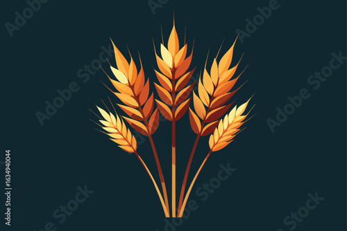 golden wheat vector illustration