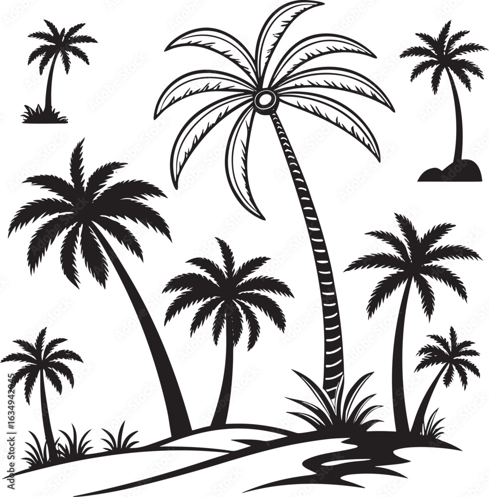 Fototapeta premium Tropical Palm Trees Silhouette