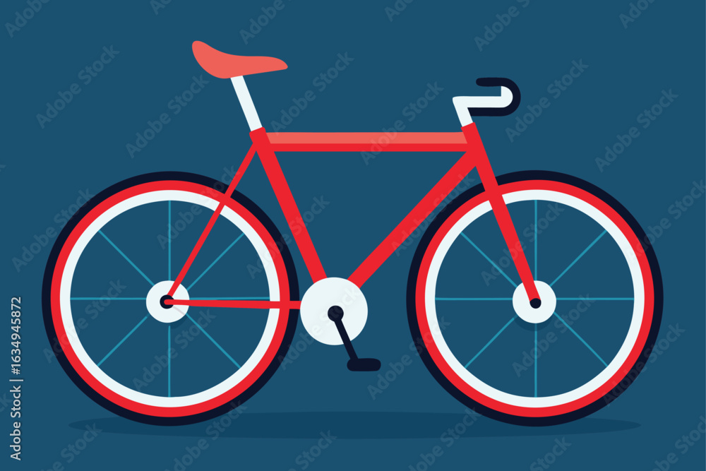 Fototapeta premium red bicycle on white background