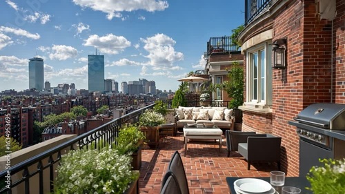 Boston Skyline Rooftop Terrace Luxury Apartment