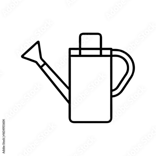 Watering can in simple line art design for gardening concept  